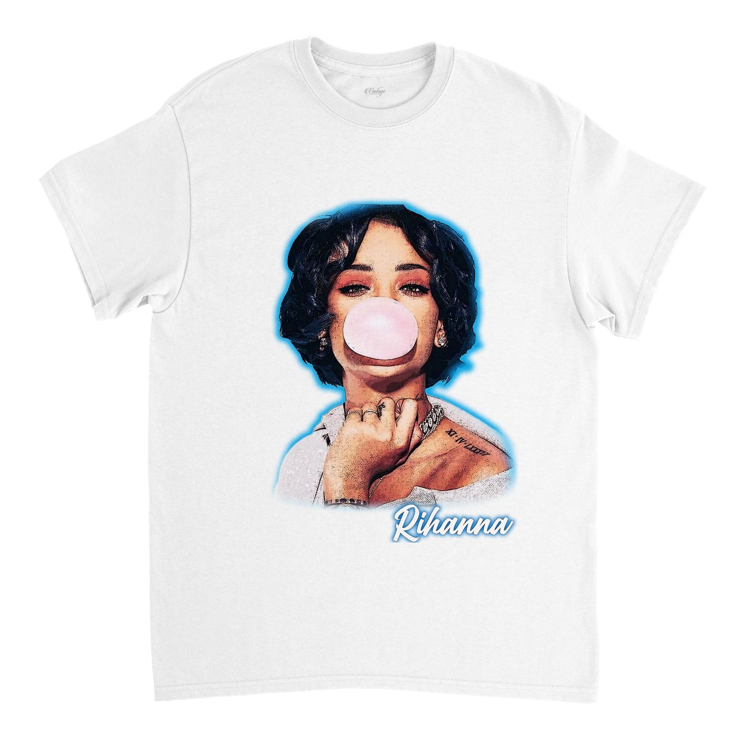 RHIANNA BUBBLE GUM BIG FACE VINTAGE TEE (DS)