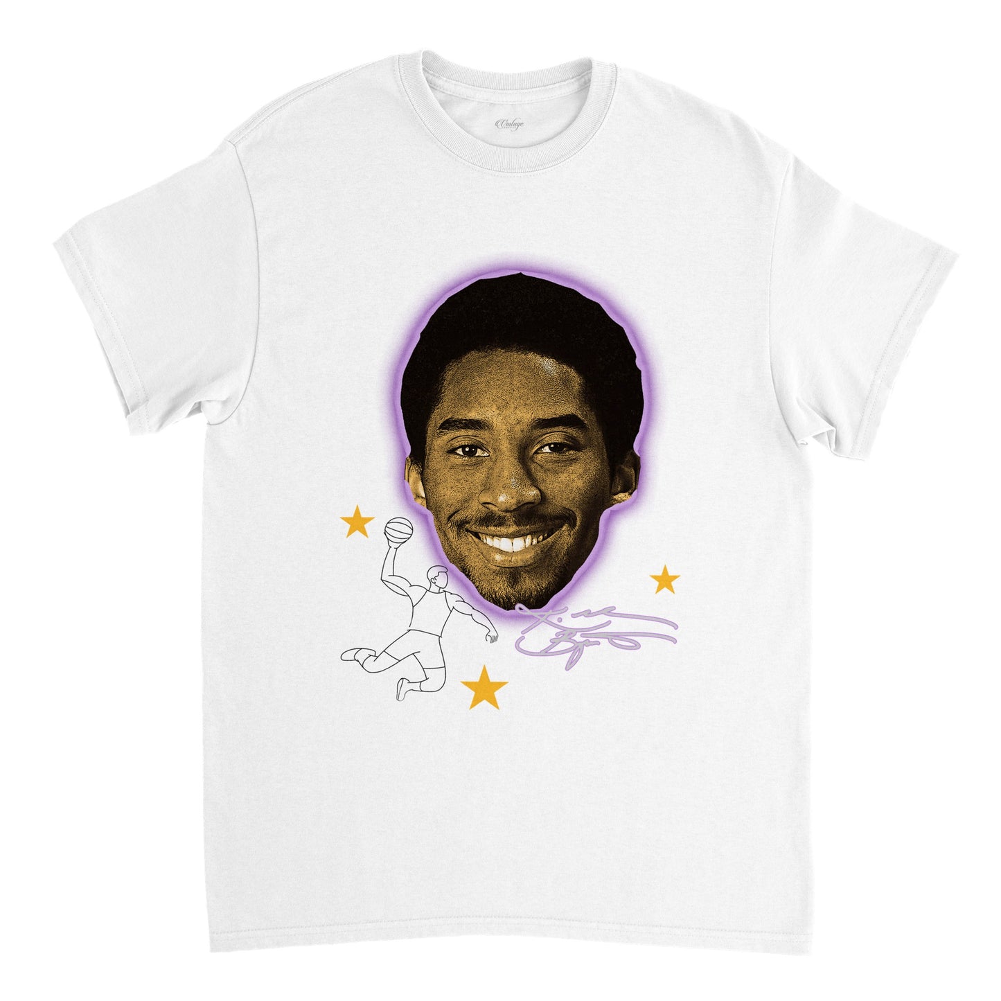 KOBE BRYANT BIG FACE PURPLE GLOW VINTAGE TEE