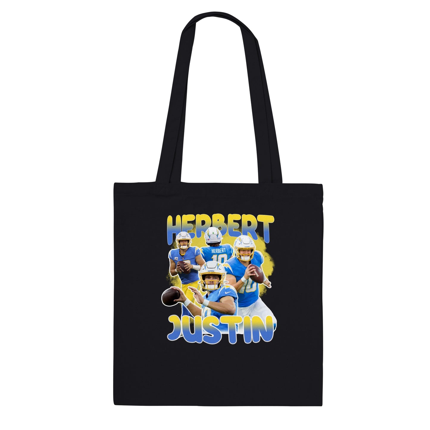 JUSTIN HERBERT NFL CHARGERS VINTAGE CLASSIC TOTE BAG