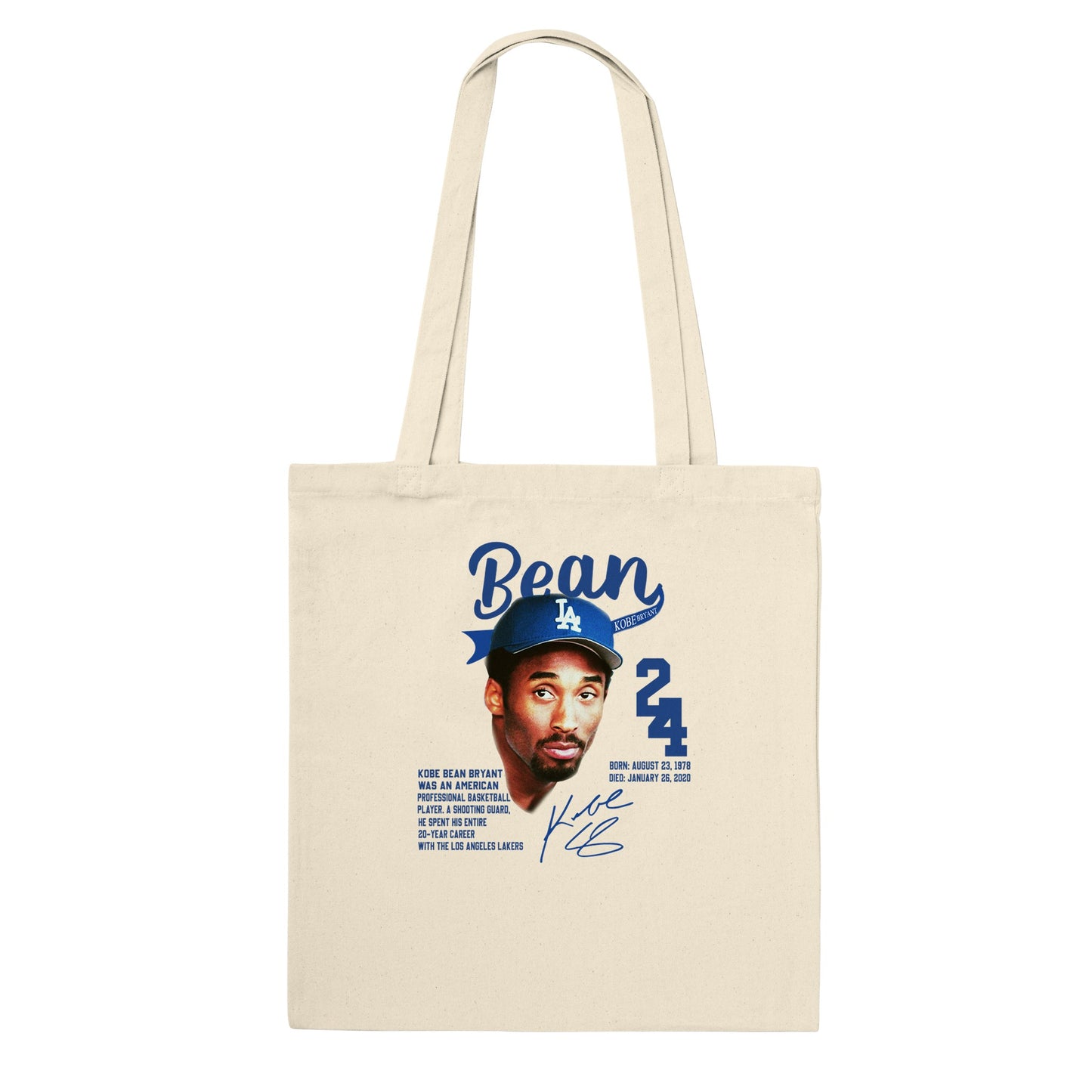 KOBE BEAN BRYANT DODGER CLASSIC TOTE BAG