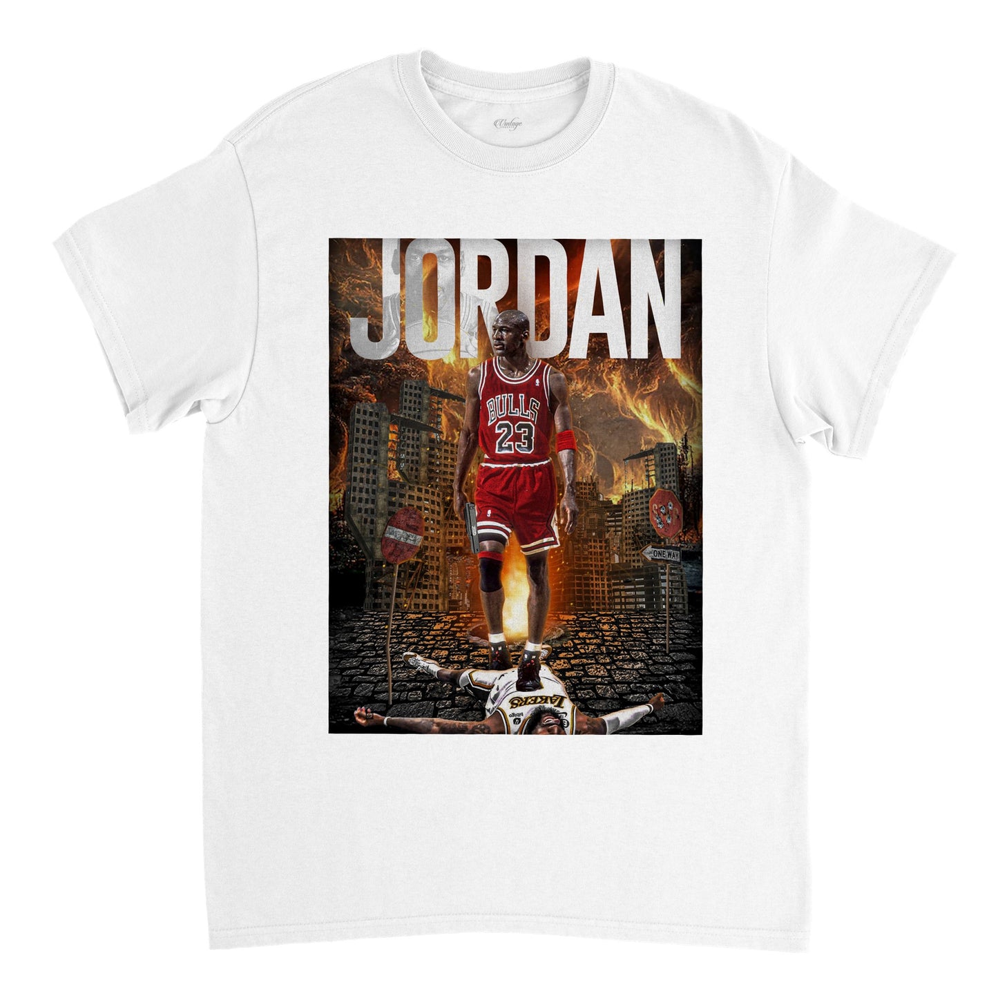 MJ STEPS ON LEBRON VINTAGE QUOTE TEE (DS)