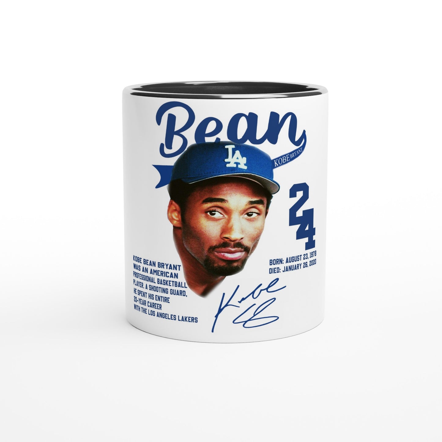 KOBE BEAN BRYANT DODGERS VINTAGE CLASSIC CERAMIC MUG