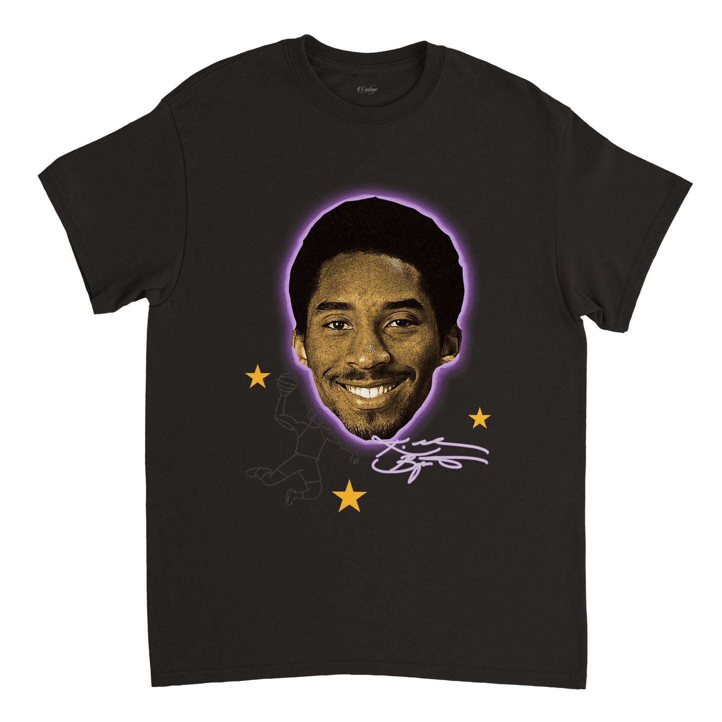 KOBE BRYANT BIG FACE PURPLE GLOW VINTAGE TEE